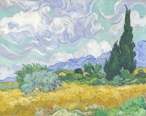 Picture of GE (General Electric) created Van Gogh's "A Wheatfield with Cypresses" ecomaginative style